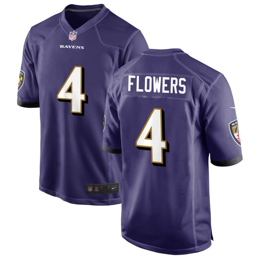 Zay Flowers Baltimore Ravens Nike Game Jersey - Purple